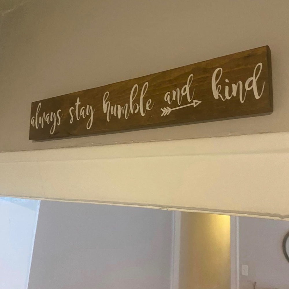 Wooden above door or mirror plaque or sign. Perfect condition!